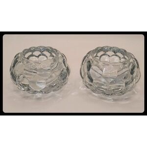 KIG Votive Candle Holders Home Decor Clear Bubble Glass Set of 2